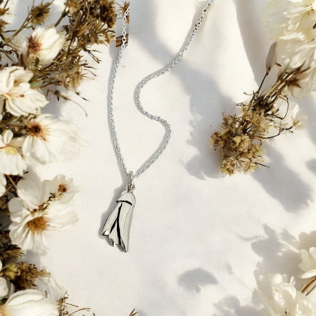 Petite Kōwhai Necklace, Sterling Silver
