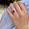 Carnelian Cabochon Ring, Sterling Silver