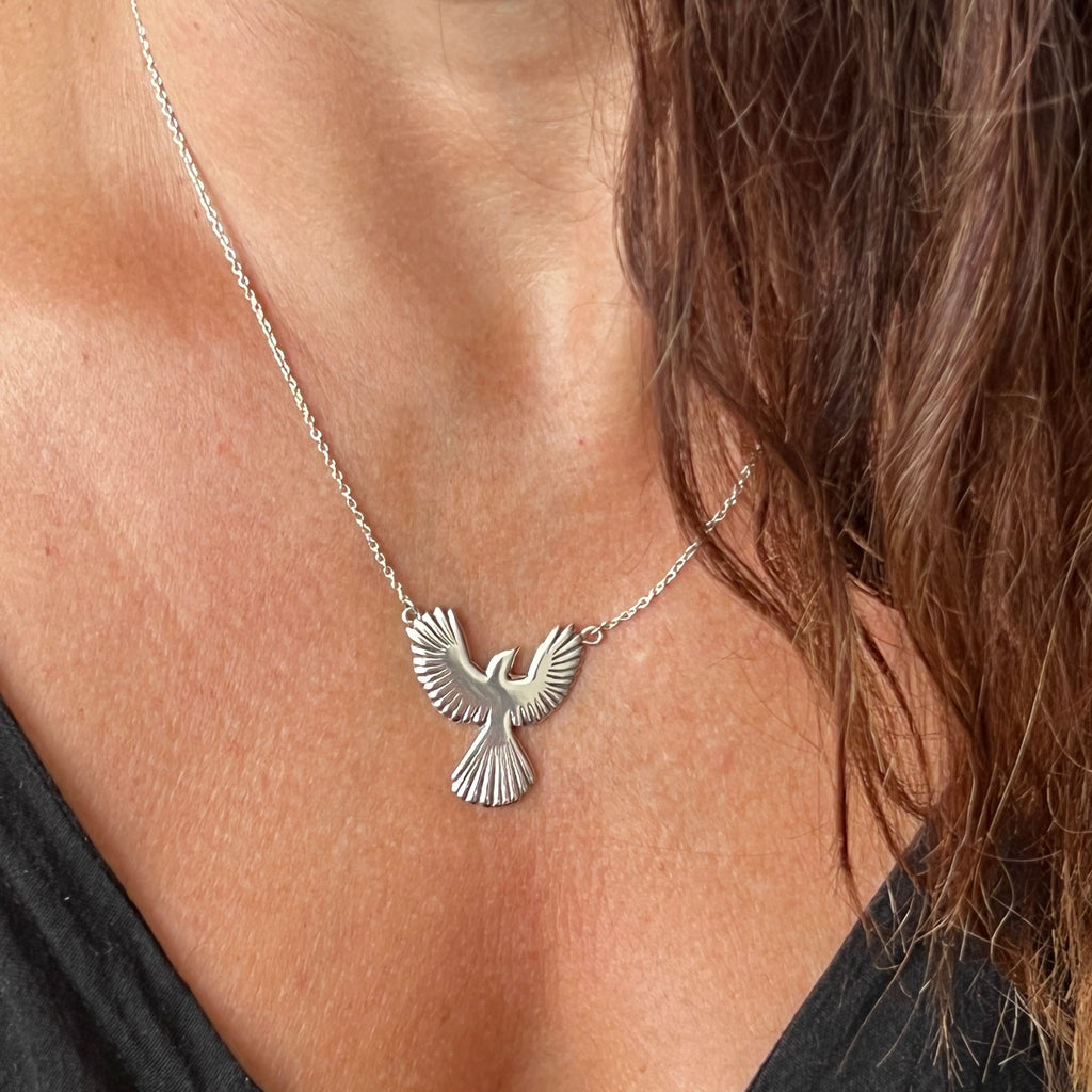 Mockingbird necklace, Sterling Silver