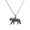 Striking Tiger Necklace, Sterling Silver