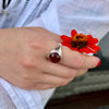 Carnelian Signet Ring, Sterling Silver