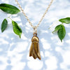 Petite Kōwhai Flower Necklace, Bronze