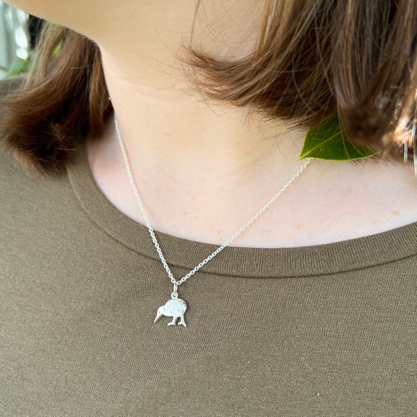 Petite Kiwi Necklace, Sterling Silver