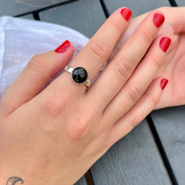 Onyx Ring, Sterling Silver