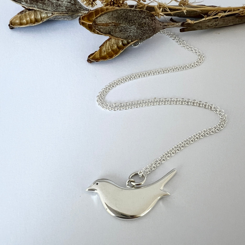 Petite Blackbird Necklace, Sterling Silver