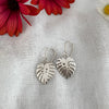 Monstera Leaf Earrings, Sterling Silver