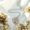 Mum Disc Necklace, stamped bronze