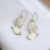 Pīwakawaka - Fantail Earrings, Sterling Silver