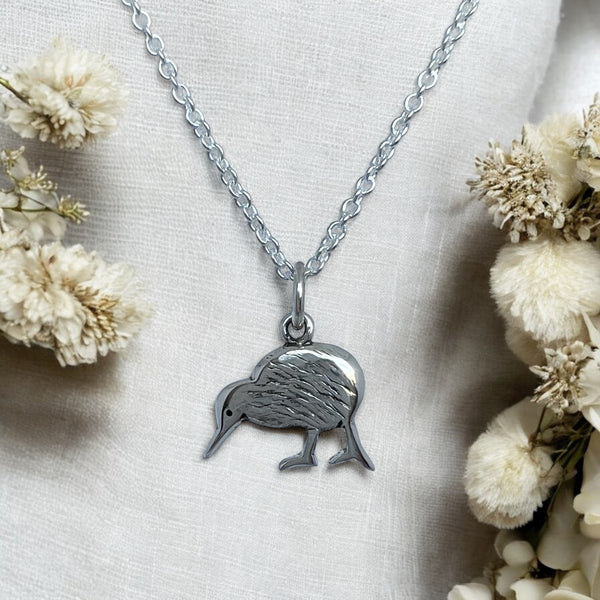 Petite Kiwi Necklace, Sterling Silver