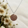Full Moon disc necklace, Copper