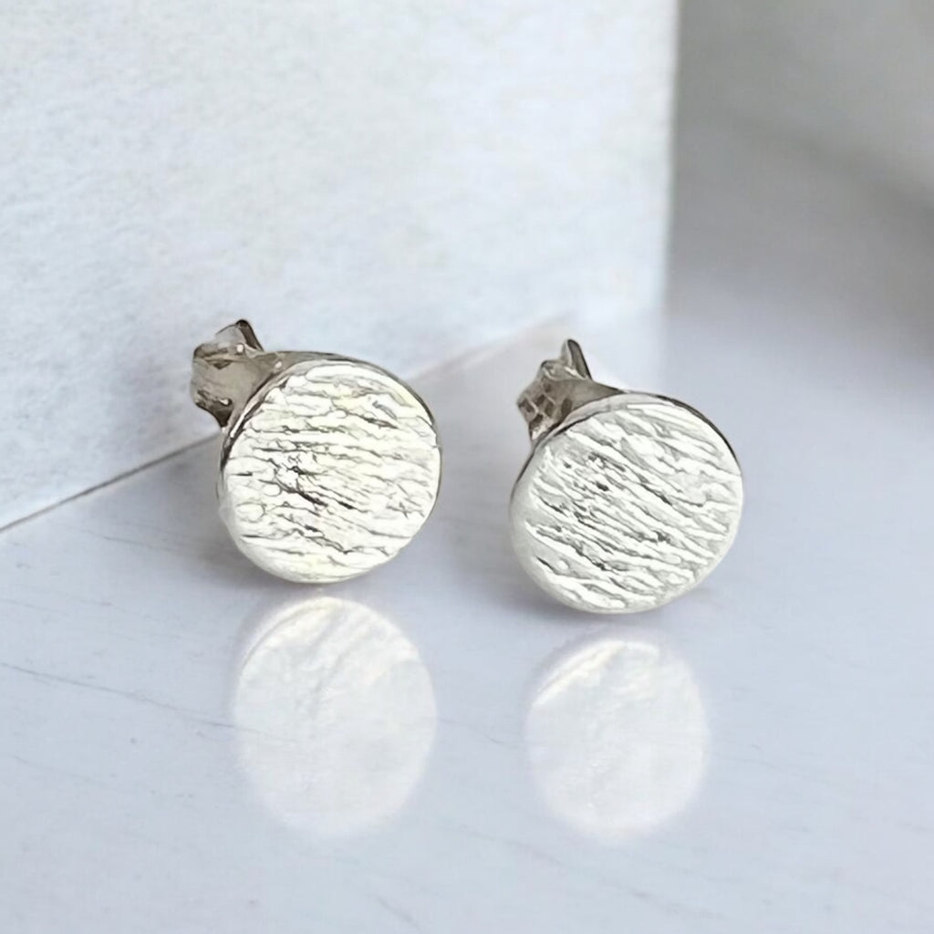 Petite Disc Studs, Sterling silver