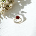 Carnelian Cabochon Ring, Sterling Silver