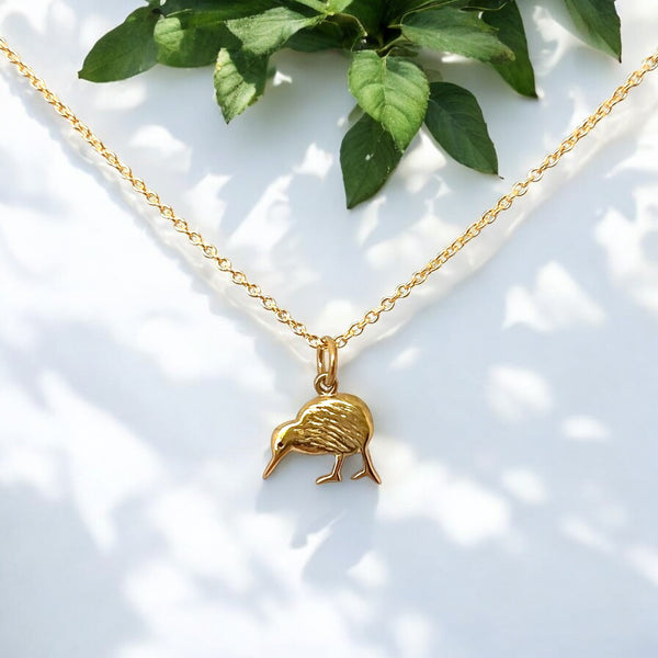 Petite Kiwi Necklace, Gold Plated