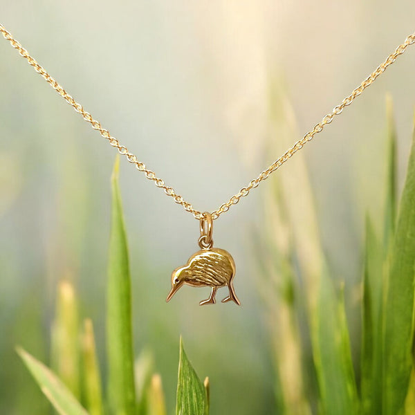 Petite Kiwi Necklace, Gold Plated