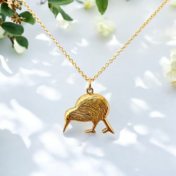 Kiwi Necklace, Gold plated