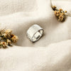 Wide Rippled Ring, Sterling Silver