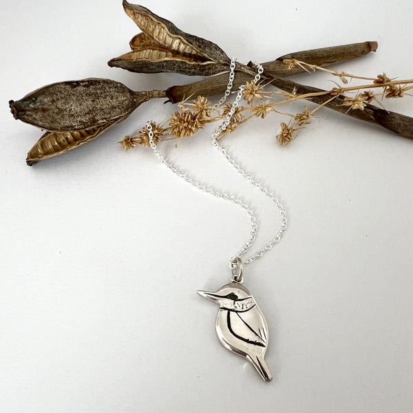 Petite Kōtare - Kingfisher Necklace, Sterling Silver