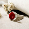 Carnelian Signet Ring, Sterling Silver