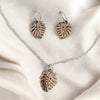 Monstera Leaf Necklace, Bronze
