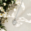 Monstera Leaf Necklace, Sterling Silver