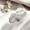 Monstera Leaf Earrings, Sterling Silver