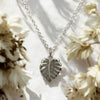 Monstera Leaf Necklace, Sterling Silver