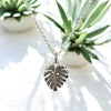 Monstera Leaf Necklace, Sterling Silver