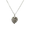 Monstera Leaf Necklace, Sterling Silver