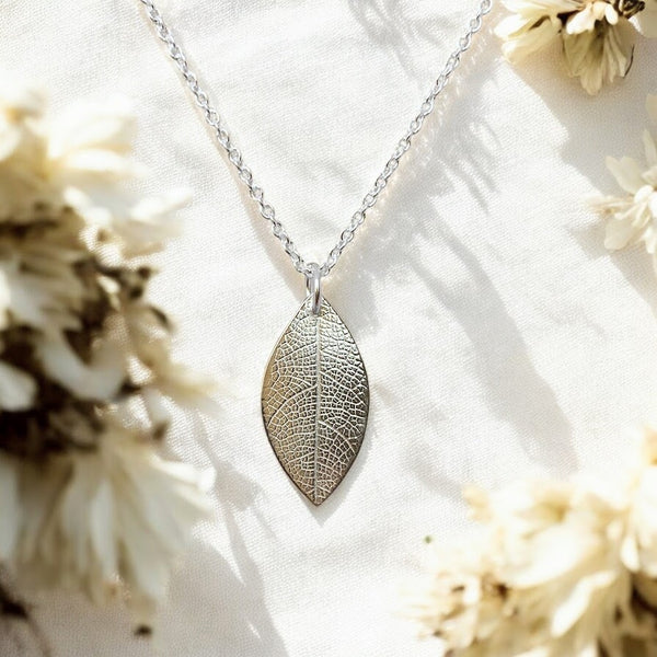 Petite Leaf Necklace, Sterling Silver
