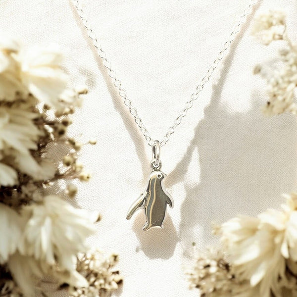 Petite Kororā - Little Penguin Necklace, Sterling silver