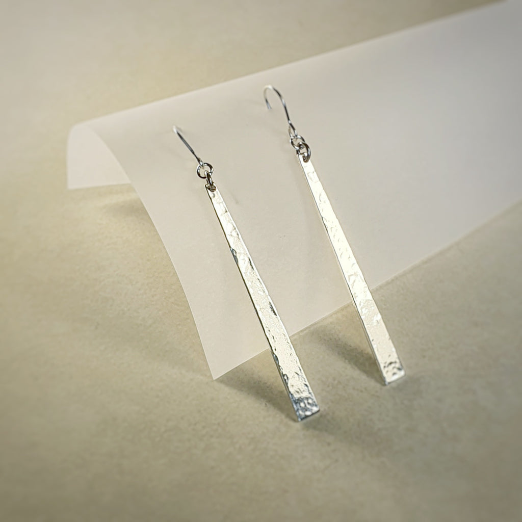 Toki Blade Earrings, Sterling Silver