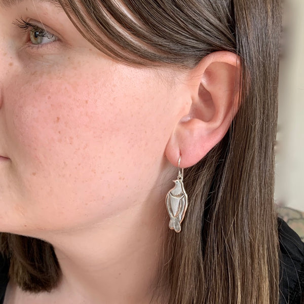 Kererū - Wood Pigeon Earrings, Sterling Silver