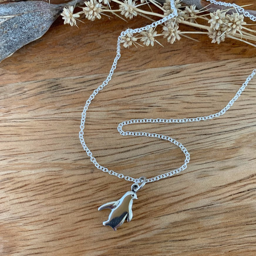 Petite Kororā - Little Penguin Necklace, Sterling silver