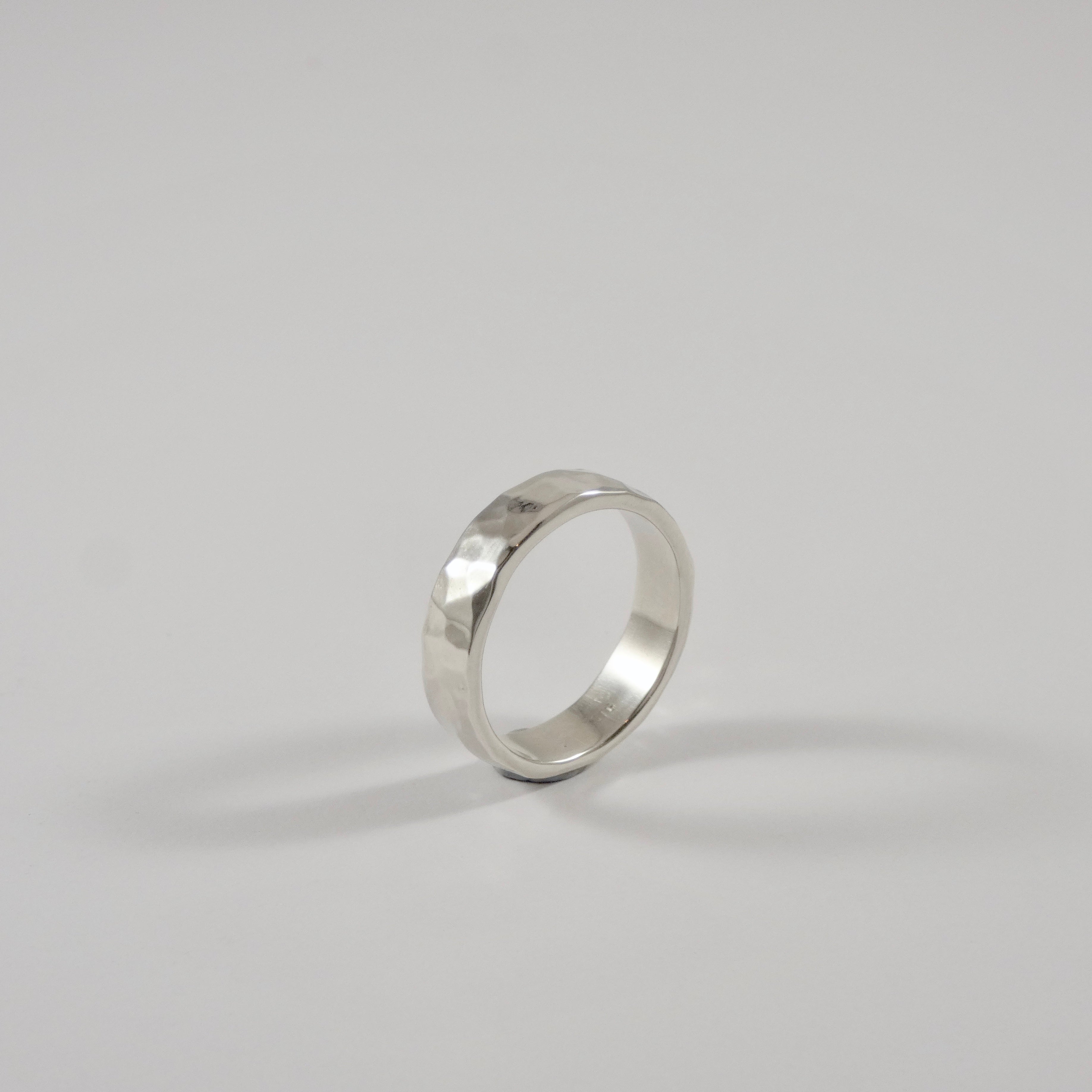 Band Ring, Hammered Sterling Silver